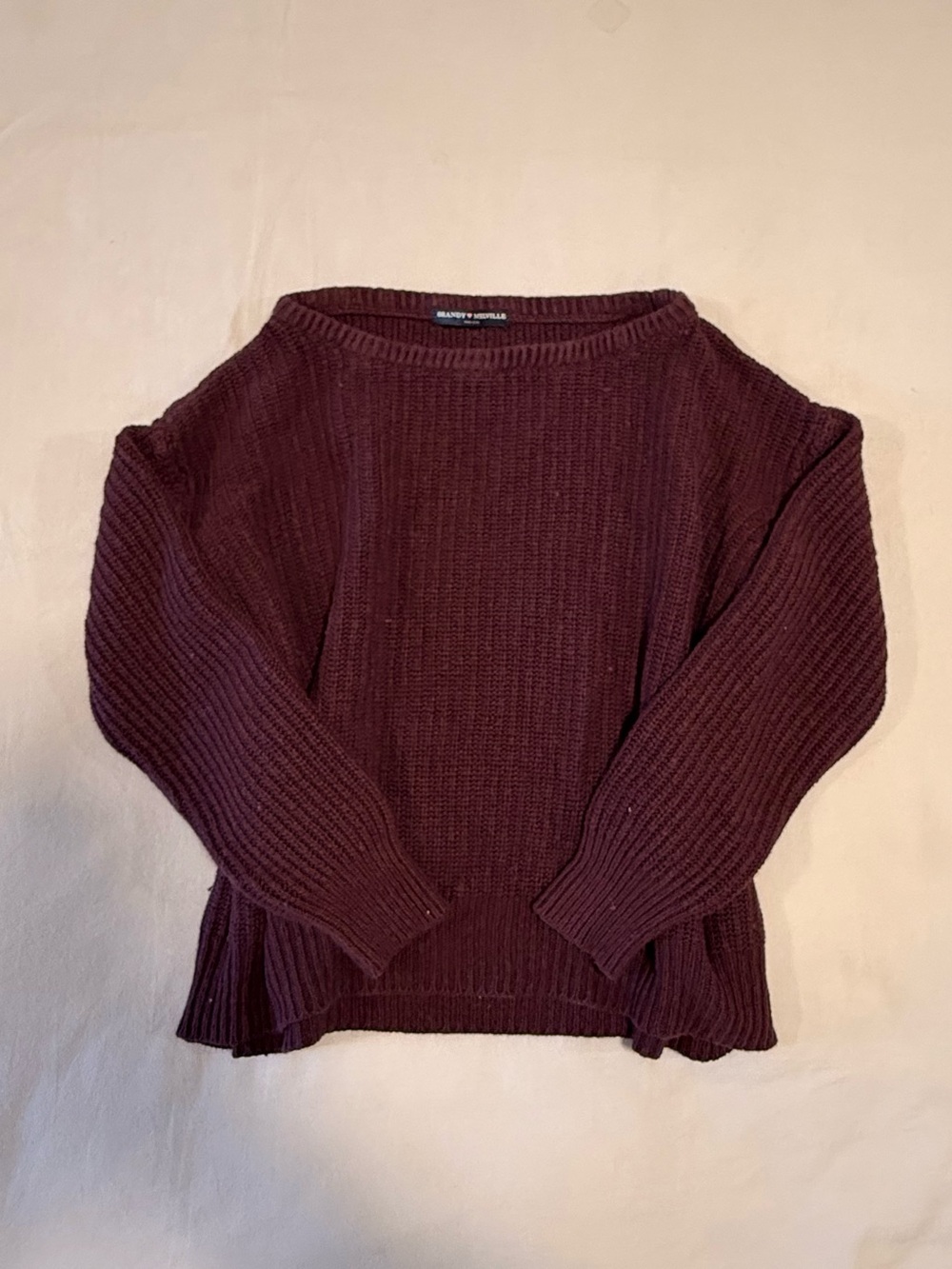 Brandy Melville Ribbed Crewneck Sweater - Burgundy